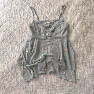 Urban Outfitters Sheer Floral Blouse Tank Top Fairycore